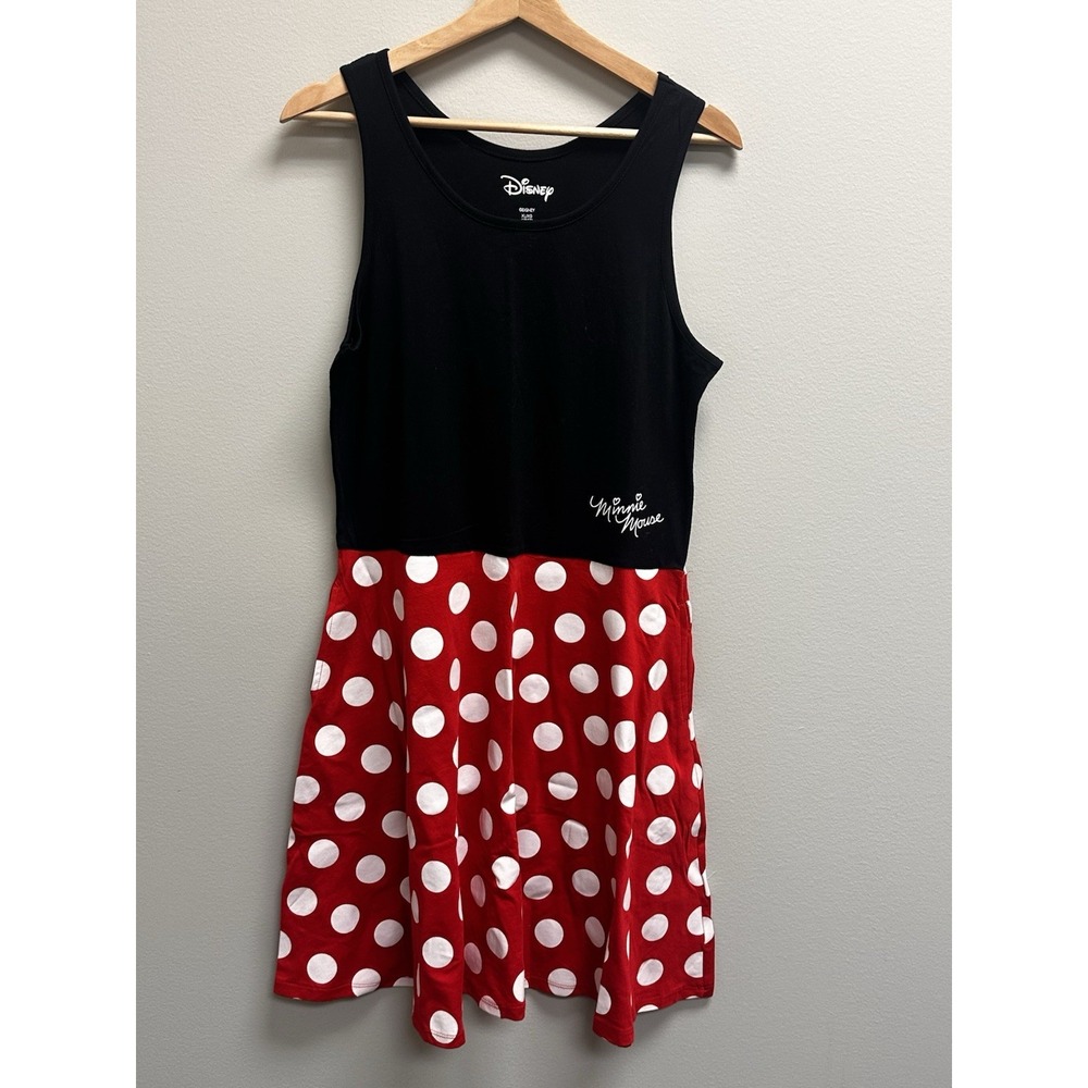 Disney Polka Dot Minnie Mouse Dress Girls Size XL Tank Dress Travel Bounding